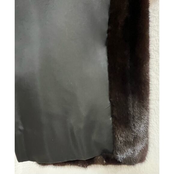 BIRGER CHRISTENSEN Worlds Finest Dark Ranch Mink Fur Mid Length Swing Coat Sz 12 - Picture 8 of 16
